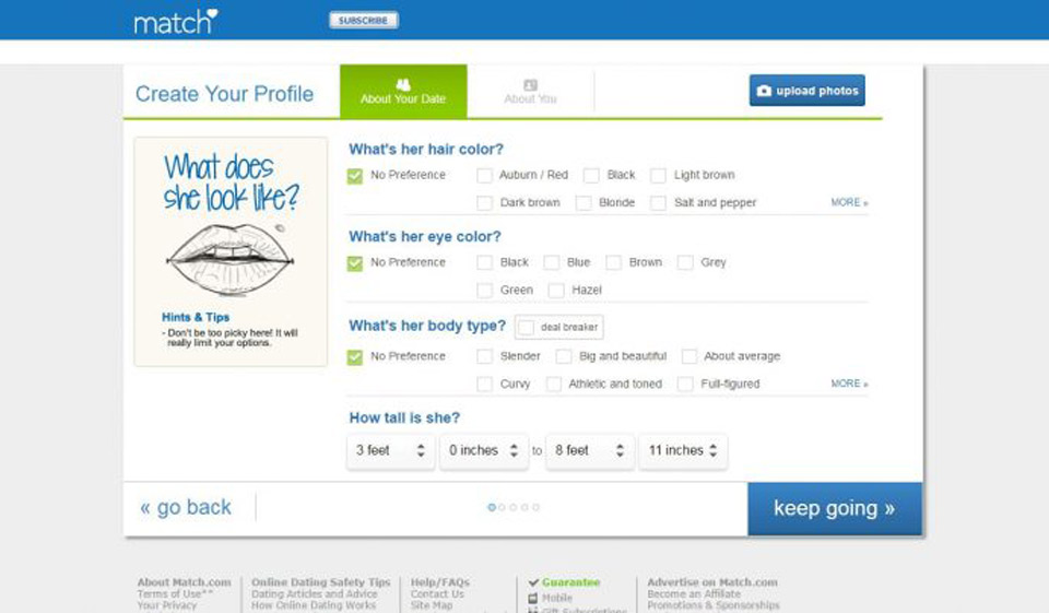 Charakterystyczne cechy MATCH