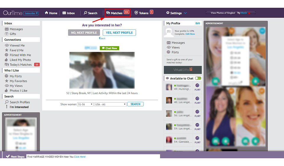 OurTime ¿Cómo se ve un perfil de usuario?